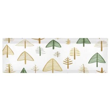 Imagem de CEBUGI Cortina blackout para janela – Cortinas de proteção de privacidade para cozinha/banheiro/sala de estar/lavanderia (137 x 45 cm, 1 painel, árvores de Natal)