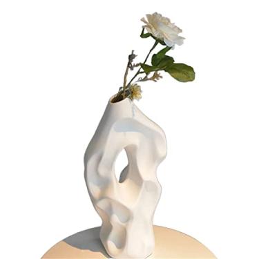 Imagem de Vasos para flores, decoração de vaso de chão, vaso de cerâmica alto, decoração de casa moderna, vaso de flores alto torcido para prateleira, decoração de casa, sala de estar, adequado para lareira