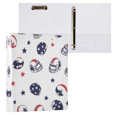 Imagem de STAYTOP Organizador de fichário redondo de capacete de futebol, fichário de 3 anéis com prancheta (carta A4), fichário fofo para material de escritório escolar