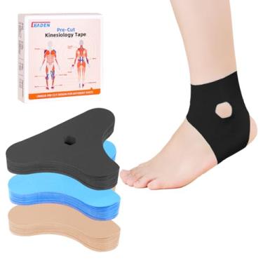 Imagem de IEADEN Fita cinesiológica pré-cortada para tornozelo, preta