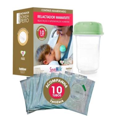 Imagem de Relactador MamaTutti Kit Completo 120ml + 10 Tubos Tamanho 4 – Relactação, Baixa Produção e Amamentação Adotiva – Sem BPA