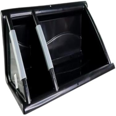 Imagem de Suporte, organizacao, canto, casa, banheiro, cozinha, utilidades, preto, e pratico.