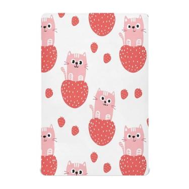 Imagem de Burbuja Lençol de berço de gatos para meninos e meninas, lençol com elástico 71 x 132 cm para colchões de berço padrão e infantil, macio e respirável