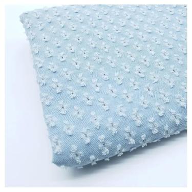 Imagem de Denim 100% Algodão Tecido Não Elástico Para Artesanato DIY Vestuário Jaqueta Estofamento Saia Jeans Decoração Design Moderno Com Rasgos(Blue 2,1.5x6M)