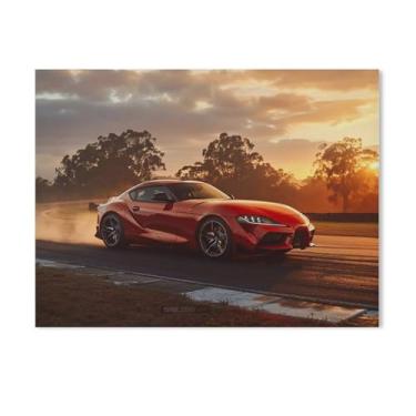 Imagem de HouLaiZhe Drift Sports Car Sup Jdm Pôsteres Pôr do Sol Tela Parede Estética Decoração de Parede Pintura de Parede Sala de Galeria Decoração de Parede para Quarto Sala de Estar Escritório 18 x 24