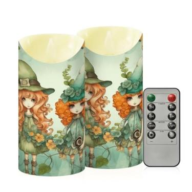 Imagem de Wassud Pacote com 2 velas sem chama com controle remoto, velas realistas cintilantes com temporizador, velas decorativas para Natal, casamento, festa, decoração de casa média