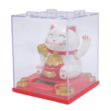 Imagem de aqxreight Sensor de Luz de Gato Com Ondulação Solar Com Braço de Ondulação Automático Estátua de Gato da Sorte para Restaurante de Loja de Escritório Branco Qualquer ou Plugue de Braço Colocado No