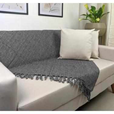 Imagem de Manta 100% Algodão para Sofá – Macia, Respirável, Antialérgica e Decorativa – Tamanho 240×180 cm (CINZA ESCURO CHUMBO)