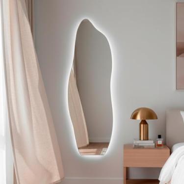 Imagem de Espelho de Parede com Led Mod Flame 150x50 Orgânico Grande Decorativo para Sala Quarto Banheiro (Led Frio)