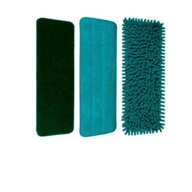 Imagem de Refil Microfibra Abrasivo Chenile para Mop Plano 3 em 1 Limpeza de Pisos