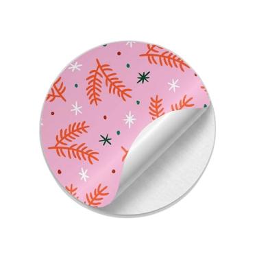 Imagem de Adesivos Redondos Natalinos 25 Unidades Papel Digital Design Sem Costura - Tamanho 30x30cm