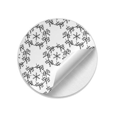 Imagem de Adesivos Redondos Natalinos 25 Unidades Com Estampa Guirlanda Decorativa - Tamanho 30x30cm