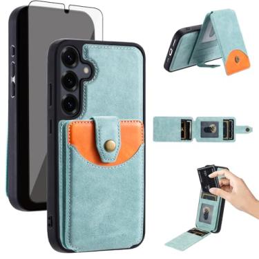 Imagem de Asuwish Capa de celular para Samsung Galaxy S23 5G capa carteira celular compatível com Magsafe protetor de tela de vidro temperado Slim Stand compartimento para cartão de crédito S 23 23S GS23 G5