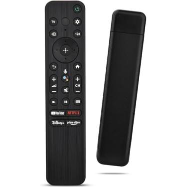 Imagem de Controle remoto de voz para Smart TVs Sony, controle remoto de substituição para Smart TVs Sony Bravia XBR/XR/KD/KDL 4K UHD Crystal HDR OLED, com 4 botões de ligação rápida