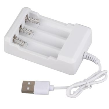 Imagem de aqxreight ABS Portátil 5V Três Slots para Bateria Recarregável AA AAA Com Plugue USB AAA Recarregável e Carregador de BateriaCarregador de Bateria USBCarregador de de Três SlotsAA USB