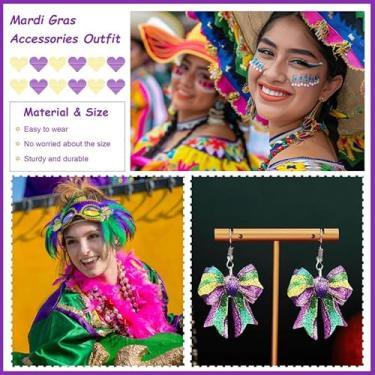 Imagem de Brincos de carnaval para mulheres, brincos pendentes de laço, joias de carnaval, acessórios de festa de férias, roupas divertidas de carnaval, joias, Medium, Latão, Sem pedra preciosa