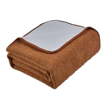 Imagem de Qinlorgo Cobertor Aquecido, Configurações De Tempo de 12 Horas LED Veludo Cobertor Elétrico com Função De Desumidificação Quente para Aquecimento Uniforme (Marrom)