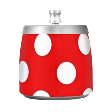 Imagem de Cinzeiro vintage de bolinhas brancas vermelhas e cinzeiro, cinzeiro para pátio externo