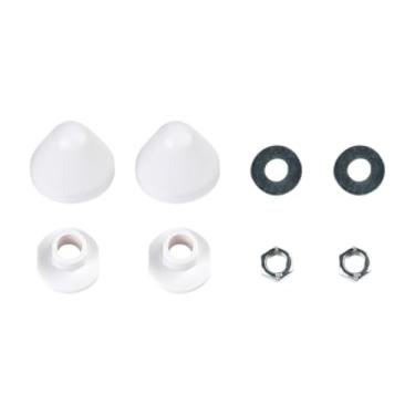 Imagem de Kuntesetty Tampas para Parafusos de Vaso Sanitário Suspensos, Ferragens de Montagem de Alto Desempenho, Fácil Instalação, Peças de Reposição para Banheiros E, Branco, Tamanho real
