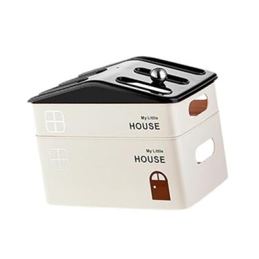 Imagem de KiBcsLic Organizador de mesa para roteador com ventilação, moderno e multifuncional, para gerenciamento de cabos em casa, no escritório e no quarto, Dupla Camada