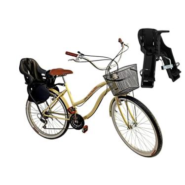 Imagem de Bicicleta aro 26 com 2 cadeirinhas 18 marchas cesta Bege