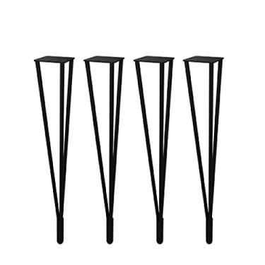 Imagem de TRGCJGH Pernas de móveis de cabelo dourado 4 peças pernas de armário de metal pernas de sofá modernas para cômoda suporte de TV mesa lateral, C-28,3 polegadas