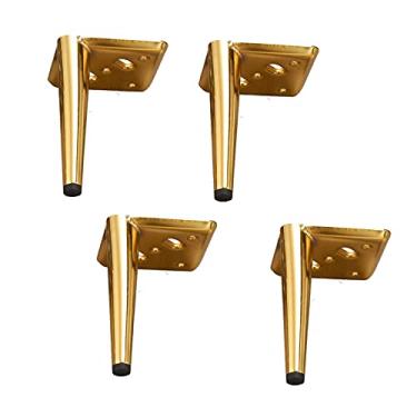 Imagem de TRGCJGH Pernas de sofá pernas de metal para móveis sofá pernas de reposição perfeito para sofá cama mesa de centro conjunto de 4, B-5,9 polegadas