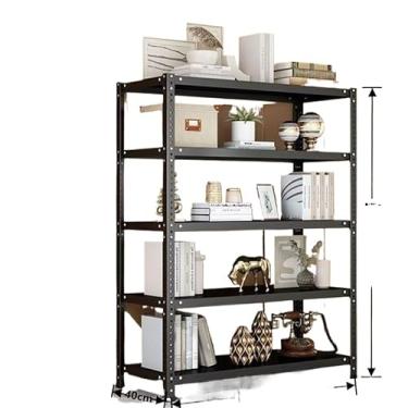 Imagem de Rack De Armazenamento De Aço Multifuncional De 120 Cm Com 6 Prateleiras Ajustáveis(Preto 5 Divisórias100*40 * 180cm)