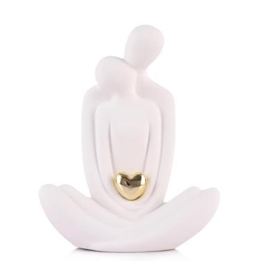 Imagem de UANYEMON Figura de família de cerâmica para casal sentado