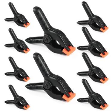 Imagem de RELBRO Grampos de mola, clipes de plástico de tamanhos variados para decoração de artesanato de fundo de arco de balão, resistente, 15 cm, 4,5 polegadas, 3,5 polegadas, preto, 10 peças