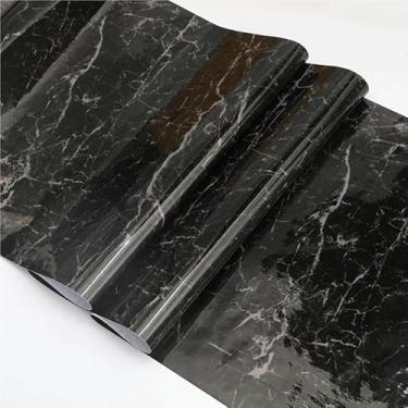 Imagem de Papel De Parede Autoadesivo Para Cozinha Com Estilo MáRmore - LaváVel E Resistente à áGua, óLeo E Calor(1,Preto)