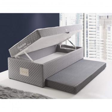 Imagem de Cama Box Baú com Cama Auxiliar Evolution Espresso Móveis Cinza