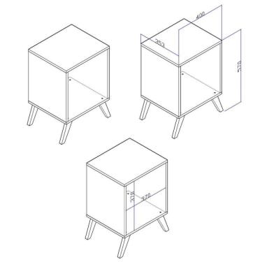 Imagem de Criado Mudo Retrô com Nicho Rt 3013 Movelbento Movelbento Rústico