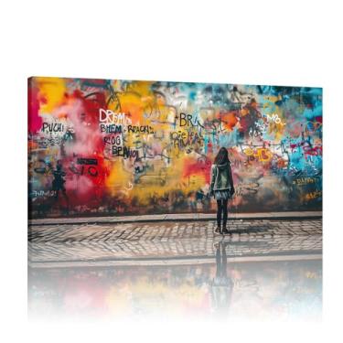 Imagem de Banksy Street Graffiti Wall Art, Banksy Graffiti Canvas, Banksy Graffiti Art Canvas, Graffiti Wall Art Prints, Banksy Mural - (72x142cm)71x142.2 cm sem moldura