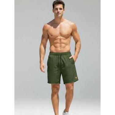 Imagem de Bermuda Masculina Tactel Premium com Elástico e Cordão - Sem marca, Ve