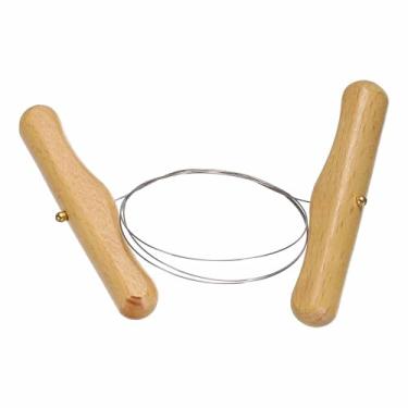 Imagem de HARFINGTON Ferramenta de fio de cerâmica 55 cm padrão cortador de fio de argila ferramentas de cerâmica com cabo de madeira de faia para corte de argila esculpir ferramentas de massa de queijo