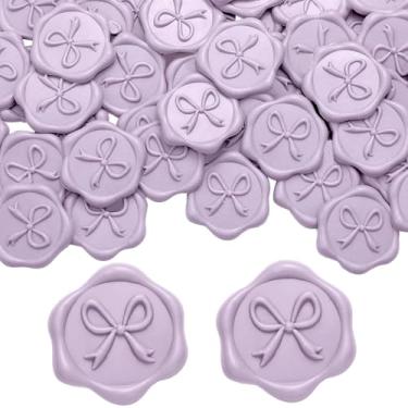 Imagem de MotiMind 100 adesivos de selo de cera de laço, adesivos de selo de envelope de convite de casamento, decalques de carimbo autoadesivos 3D para convite, chá de bebê, cartões de felicitações, embrulho