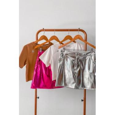 Imagem de Cropped Pedrarias Shine L amour, M, Cinza médio