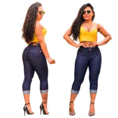 Imagem de  Calça Capri Femiina Jeans Colada Adulto Casual - Karha Jeans, Azul es