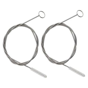 Imagem de Pacote com 2 escovas de limpeza de tubo flexível de 152 cm com núcleo de aço inoxidável e cerdas de nylon - para cozinha doméstica, tanque de peixes, bomba de água, tubos de drenagem e teto solar de