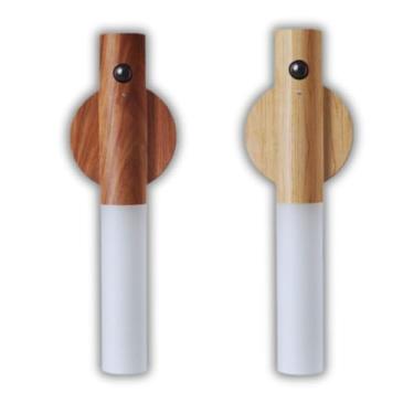 Imagem de Luminária Bastão Recarregável com Sensor de Movimento – Madeira Moderna Decorativa Portátil para Parede, Corredor ou Armário