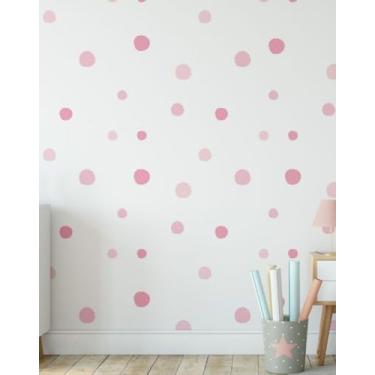 Imagem de Kit 200 Adesivos de Parede Infantil Bolinhas Coloridas Safari Decoração Quarto Bebê Menino Menina (ROSA)