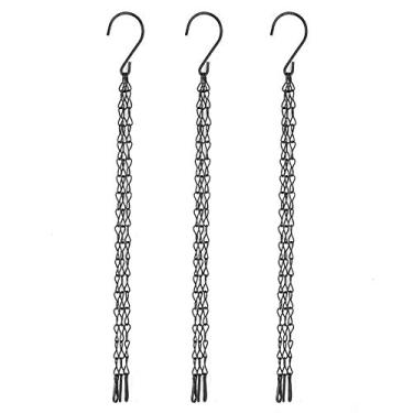 Imagem de SIWOTED 3 PCS Jardim Plantador Vaso de flores Cesta de substituição de ferro Conjunto de ganchos de corrente pendurados