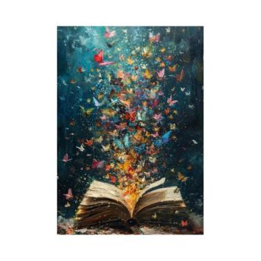 Imagem de Pintura Em Tela De Livro Floral De Estilo Dark Academia, Pôster Vintag