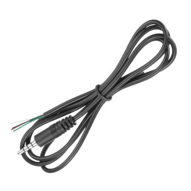 Imagem de Generic Conector macho de 3,5 mm para fio desencapado de substituição TRS 4 polos estéreo 1/20.3 cm conector de cabo de áudio para reparo de cabo de fone de ouvido de fone de ouvido, 1 m