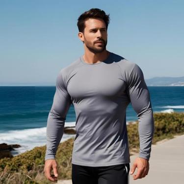 Imagem de Camisa UV Masculina Camiseta Fitness Dry Fit Térmica Proteção Solar FP