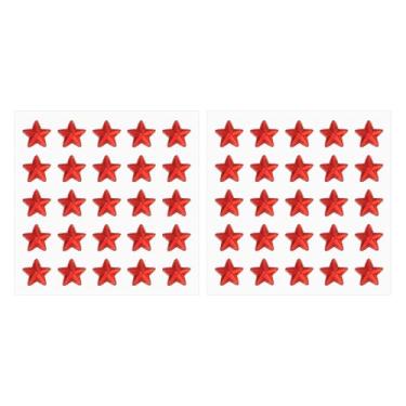 Imagem de Generic Star Gem Stickers 10 mm, 2 folhas autoadesivas acrílico estrela strass joia adesivo cristal enfeite folha para artesanato decoração de unhas maquiagem DIY, vermelho