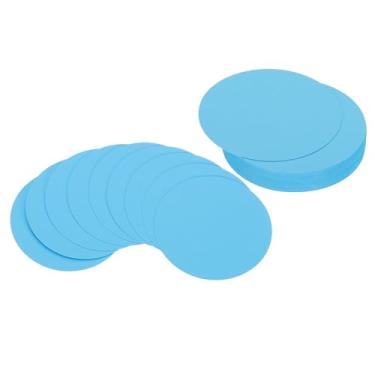 Imagem de Generic Porta-cartões circulares de 7,6 cm, 50 peças de papel com recortes de formato redondo, porta-copos grossos para projetos de artesanato DIY, sala de aula, quadro de avisos, azul celeste