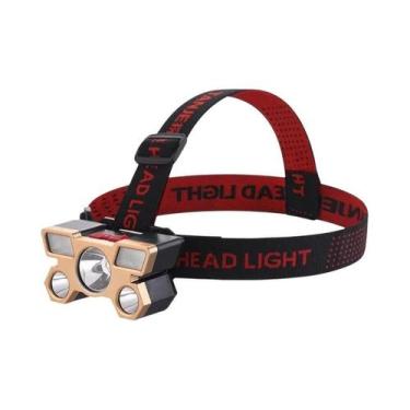 Imagem de Lanterna De Cabeça LED Recarregável De Alto Lúmen Brilhante Com 5 LEDs