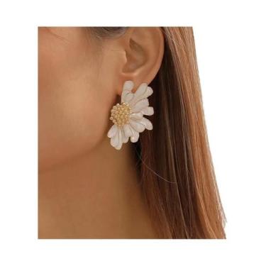 Imagem de Brincos De Flor Grande Colorida Para Mulheres, Acessórios De Moda Core